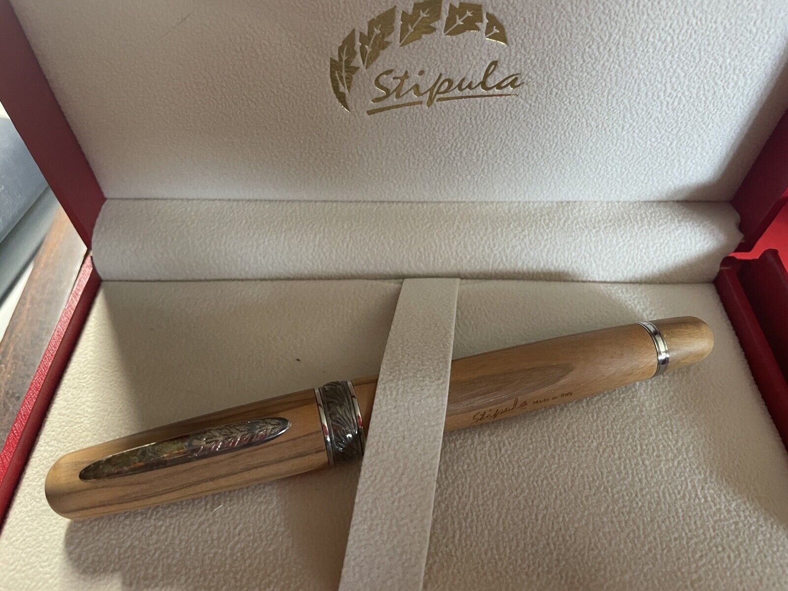 Stipula Olive Wood Fountain Pen — Cartridge Converter — Medium Nib L.E. 10/18