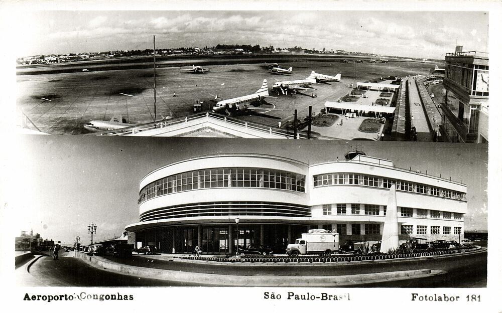 brazil, SÃO PAULO, Aeroporto Congonhas, Airport (1950s) RPPC Postcard