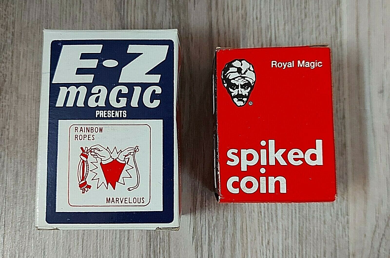Lot x 2 Vintage Magic Tricks Spiked Coin Royal Magic Rainbow Ropes E-Z Magic NEW