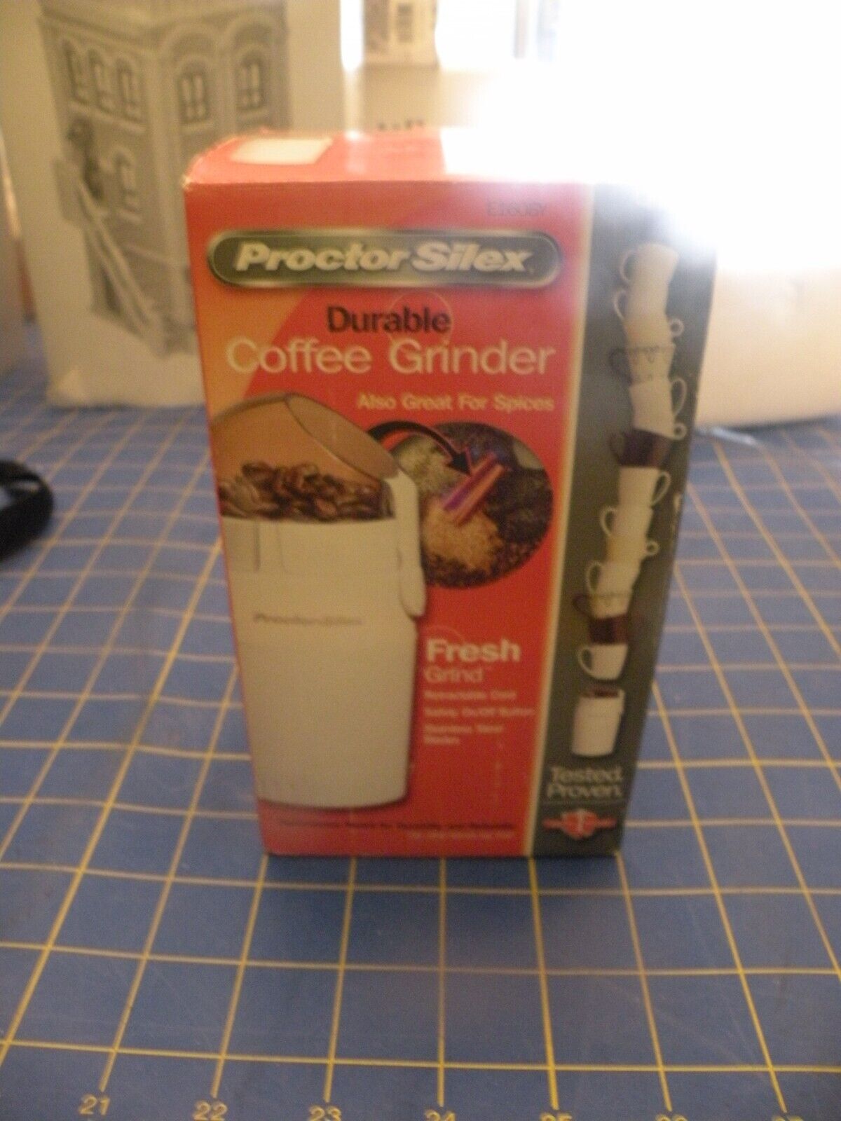 New in Box  Proctor Silex Coffee Grinder CM03 Fresh Grind White retractable cord