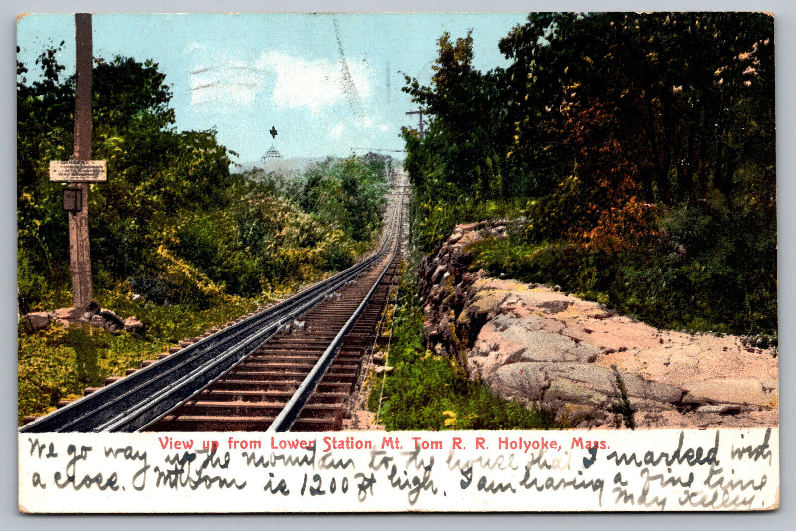 Postcard 1907 View From Lower Station Mt. Tom R. R. Holyoke, Massachusetts E12