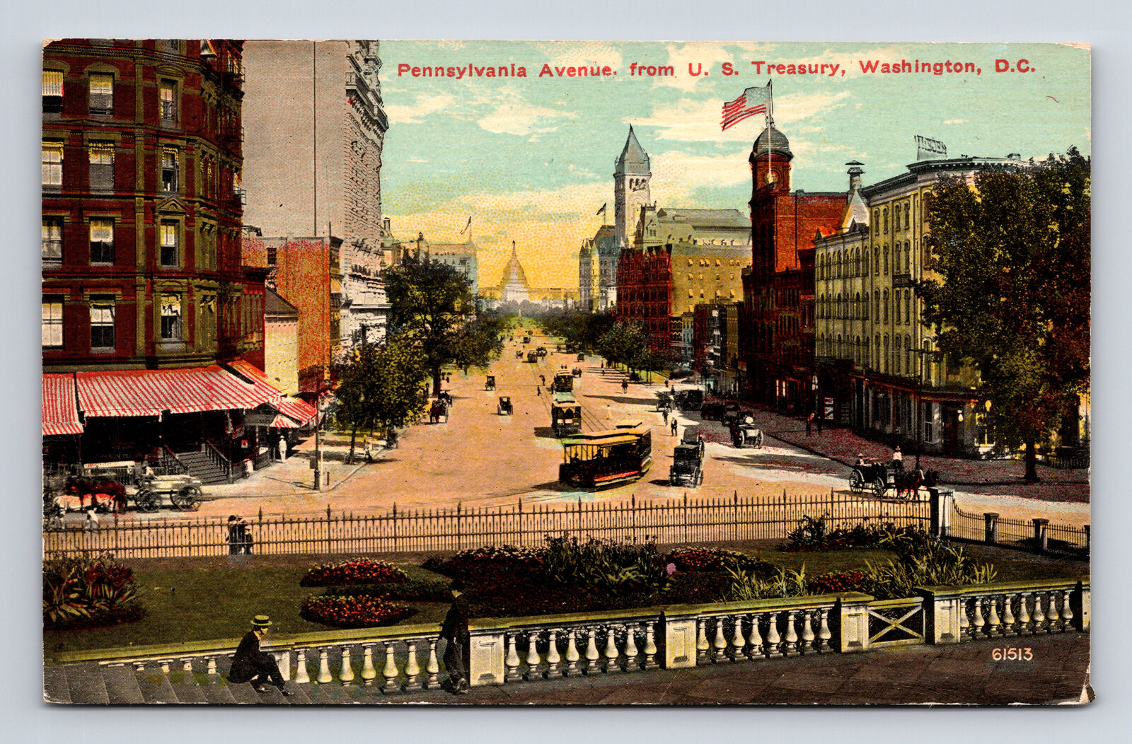 Pennsylvania Avenue from US Treasury Washington DC WB Garrison Postcard