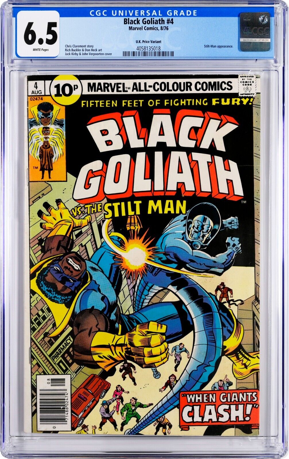 Black Goliath #4 CGC 6.5 (Aug 1976, Marvel) Jack Kirby, UK Variant, Stilt-Man