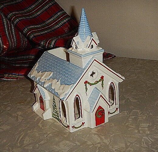 Lenox Holiday Village Church Votive Holder Tealight Porcelain