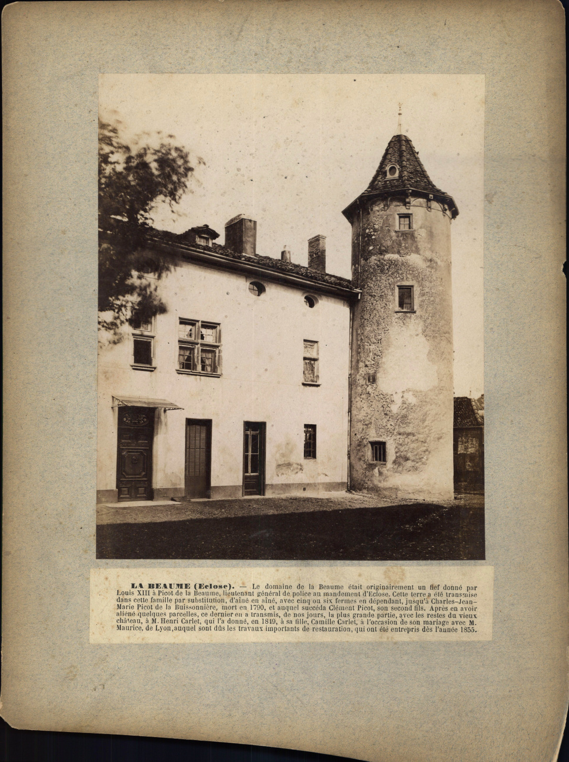 France, Eclose, Domaine de La Beaume Vintage Albumen Print Albumin Print  