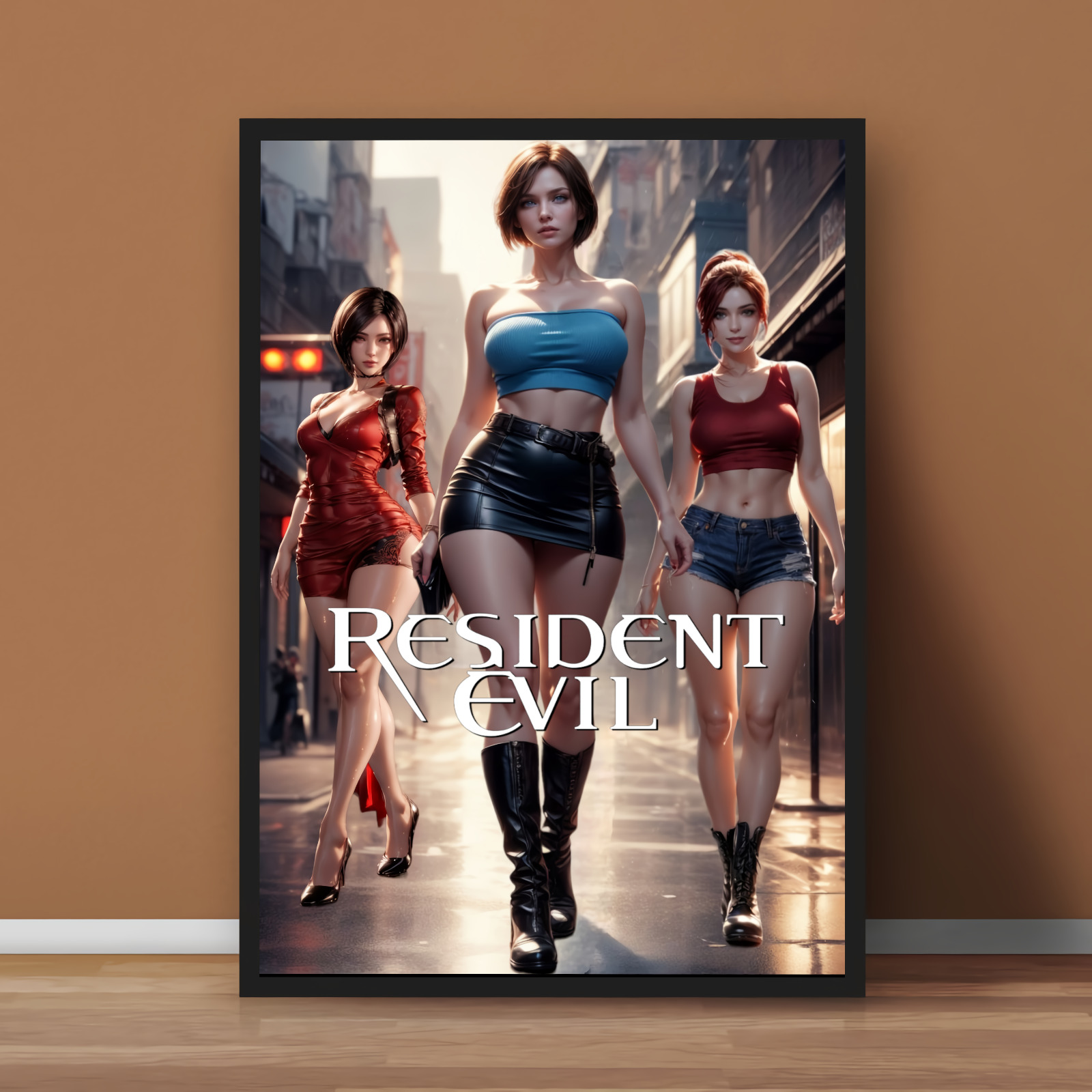 Resident Evil Jill, Claire & Ada Capcom Video Game Poster Print - No Frame
