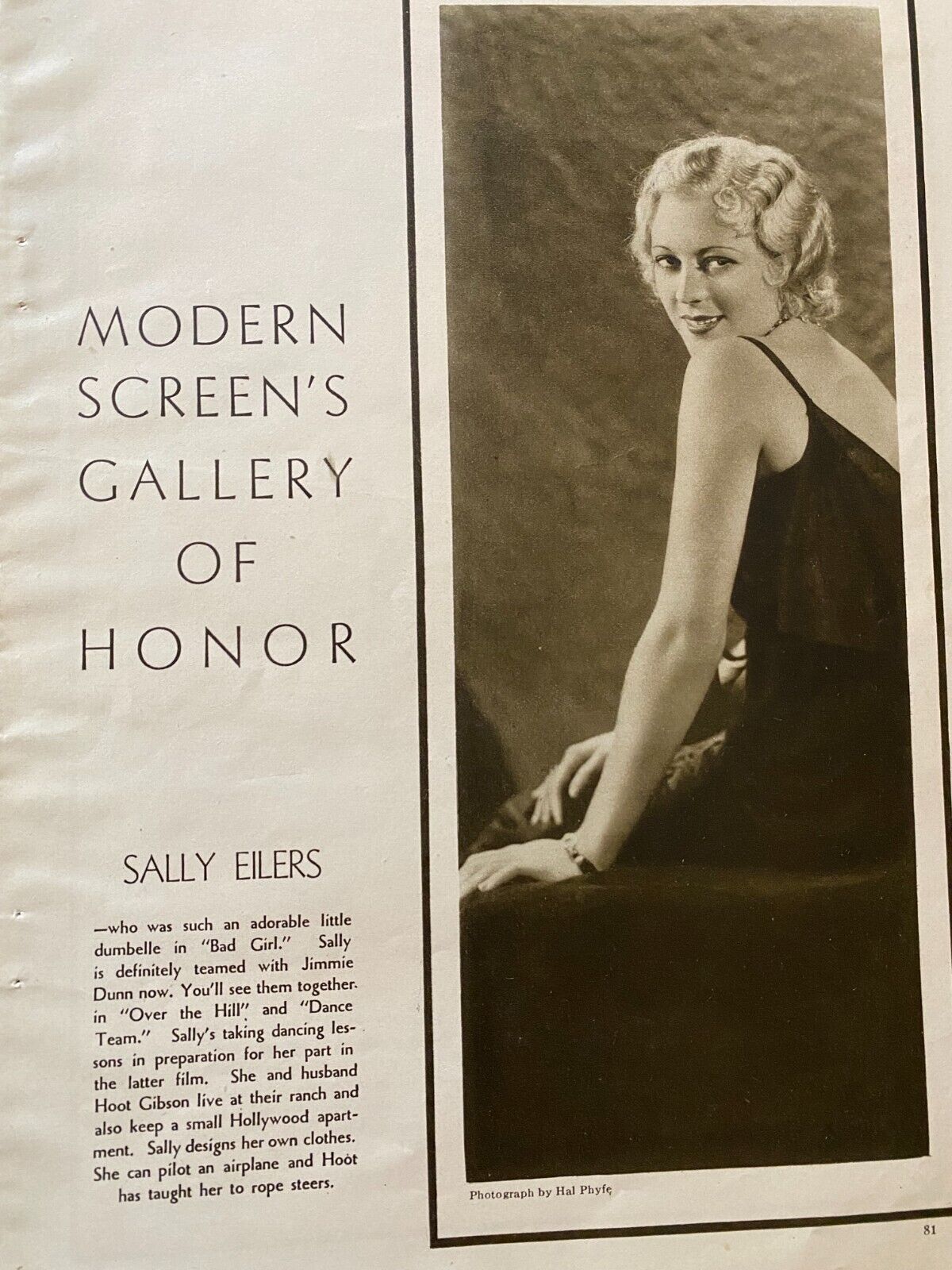 Sally Eilers, Warner Baxter, Double Full Page Vintage Pinup