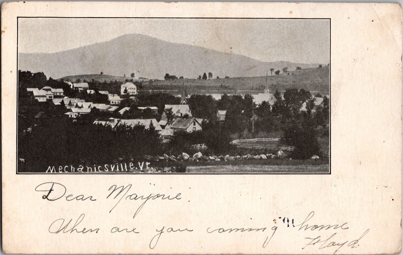 MECHANICSVILLE VERMONT VT Early Town Scene c1908 RUTLAND COUNTY Postcard