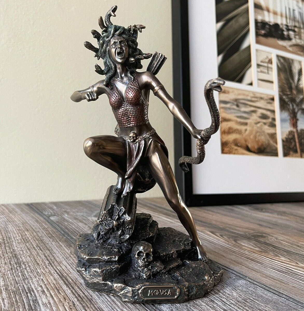 Decorative Greek Mythology Medusa Statute Cold Cast Bronze Custom Figurine Décor