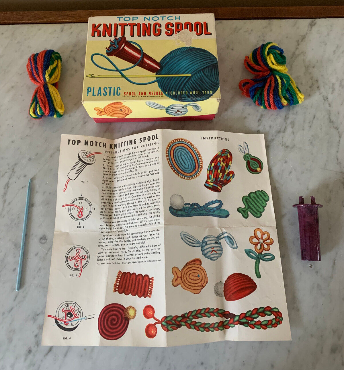 Vintage Top Notch Knitting Spool in Original Box by Whitman Publishing #5342 USA