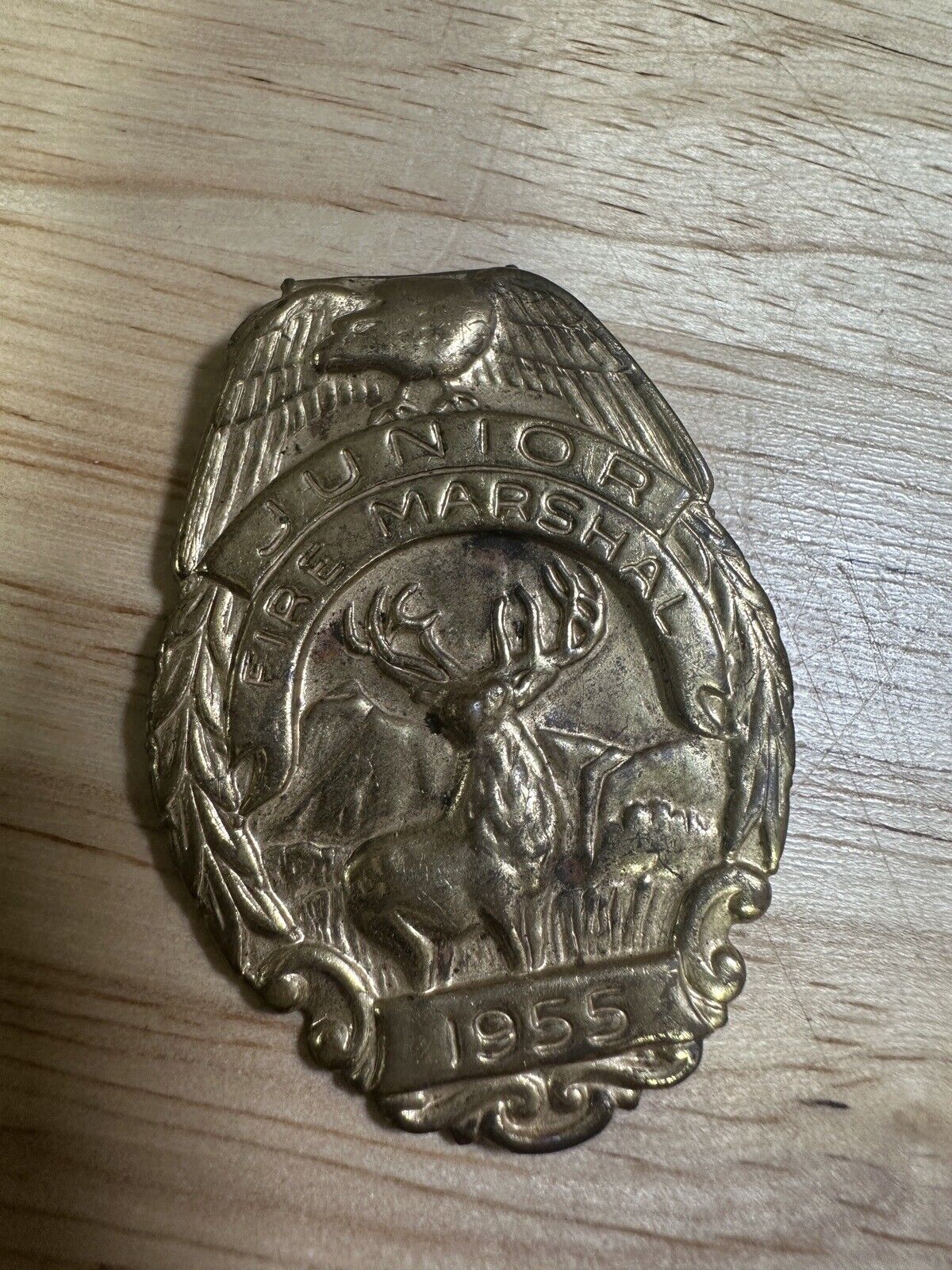 Vintage Hartford Fire Insurance 1955 Junior Fire Marshal Badge