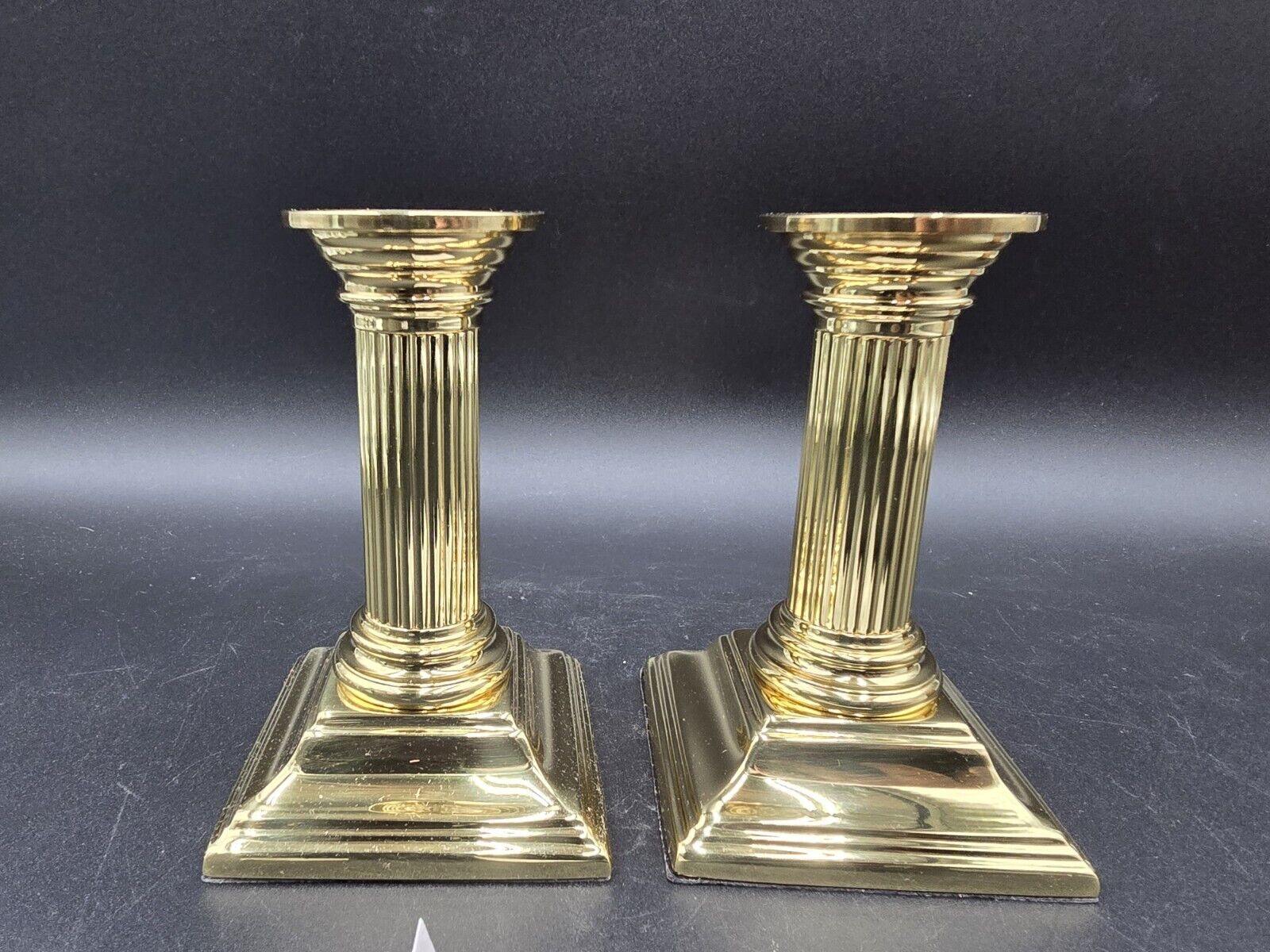 Pair Baldwin brass candlestick holders Smithsonian 5”