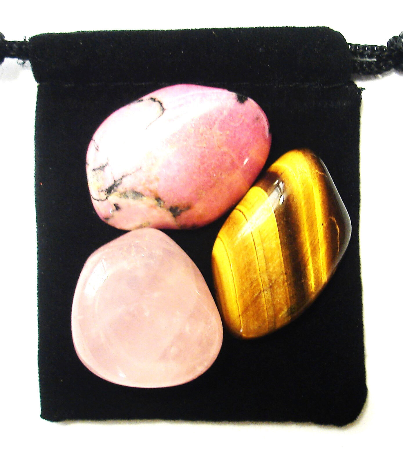 TAURUS ZODIAC / ASTROLOGICAL Tumbled Crystal Healing Set = 3 Stones+ Pouch+ Card