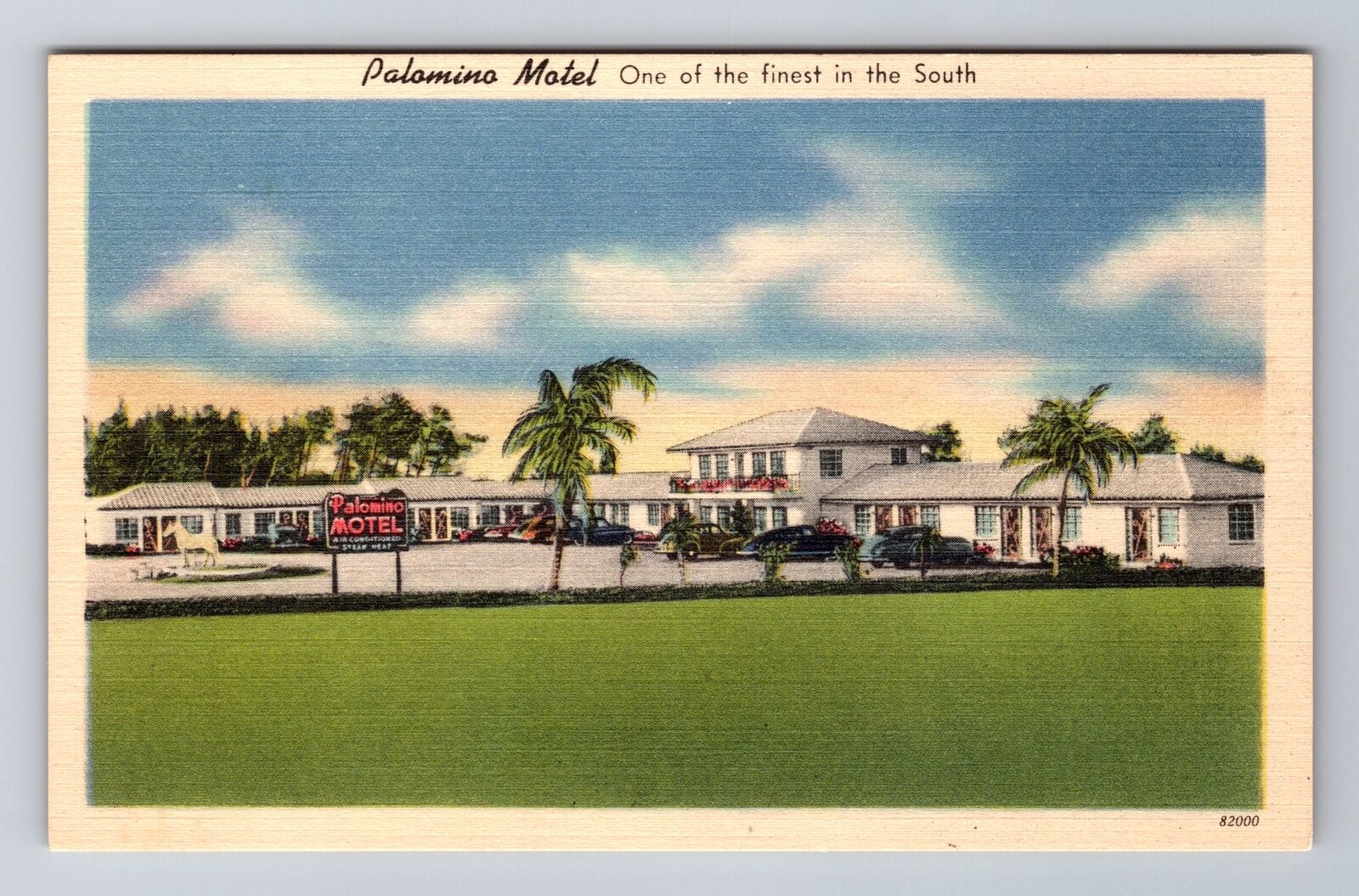 Fort Pierce FL-Florida, Palomino Motel, Advertising, Vintage Souvenir Postcard