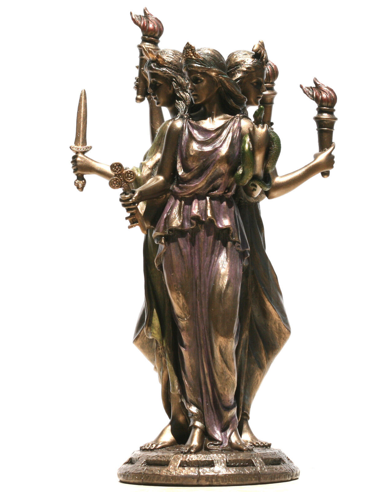 Hecate Hekate Greek Goddess of Magic Statue Sculpture Bronze Finish 11.8 in