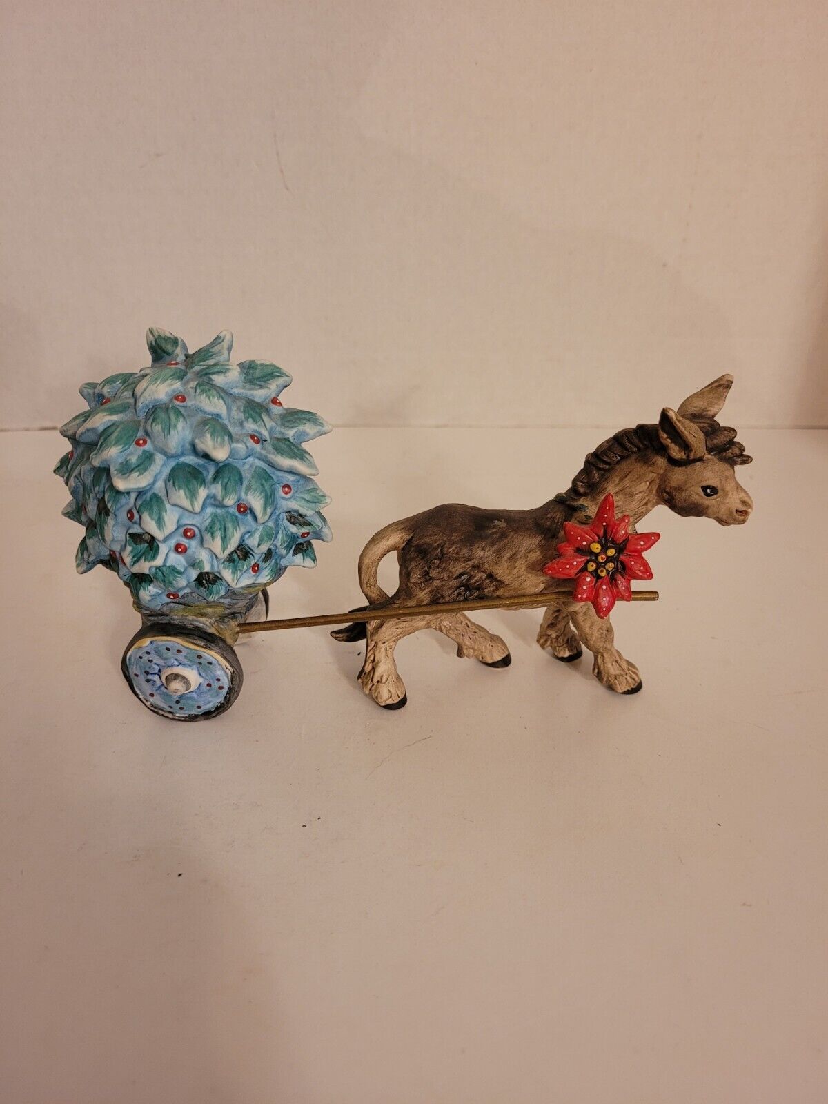 1992 DeGrazia Goebel Feliz Navidad Burro Donkey Cart  Figurine/Box