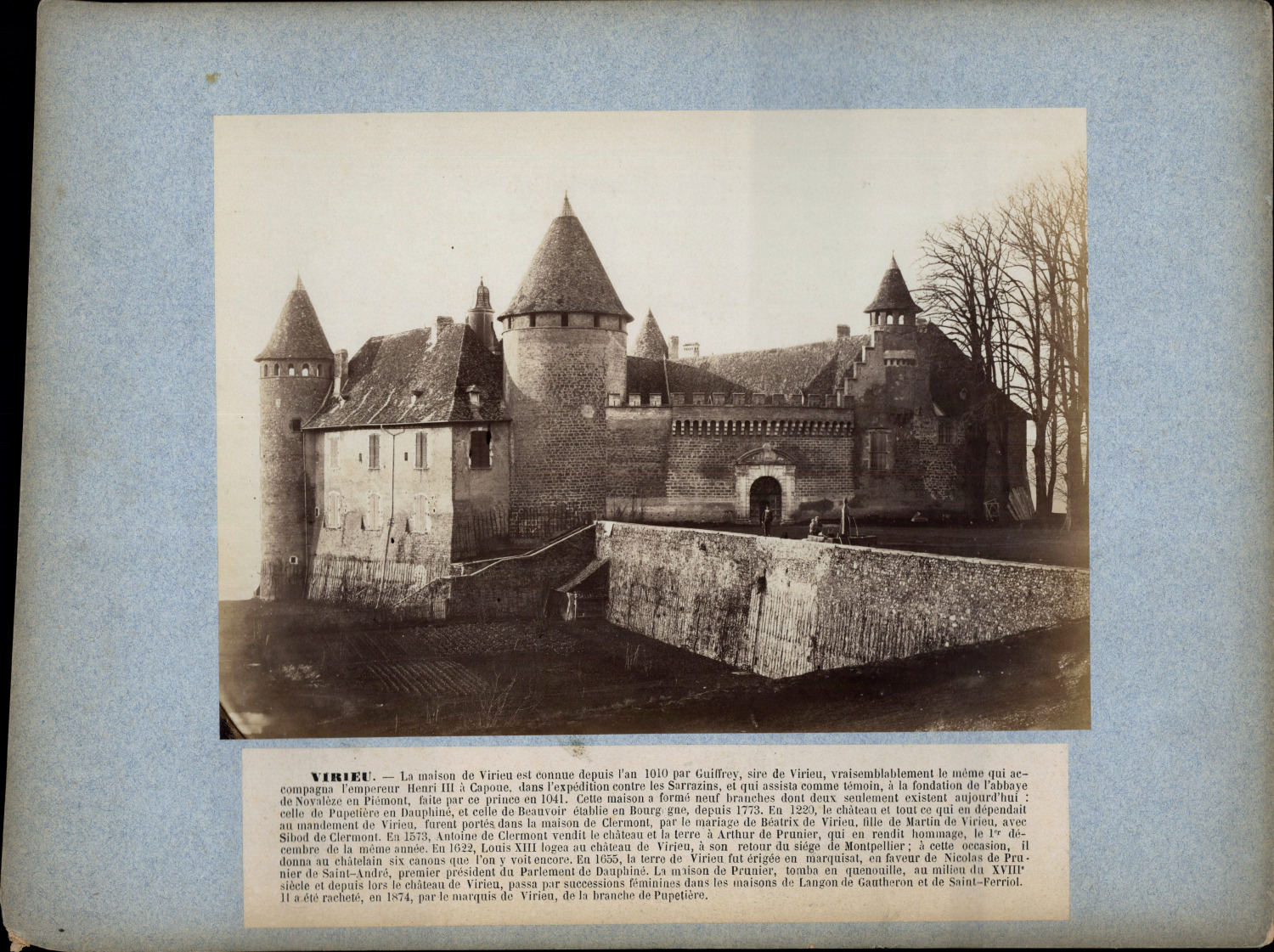 France, Val-de-Virieu, Château de Virieu vintage albumen print albumin print