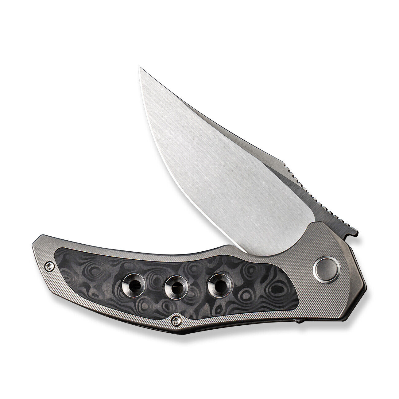 WE KNIFE Magnetron 18058-2 Titanium \'Rose\' Carbon Fiber CPM-20CV Pocket Knives