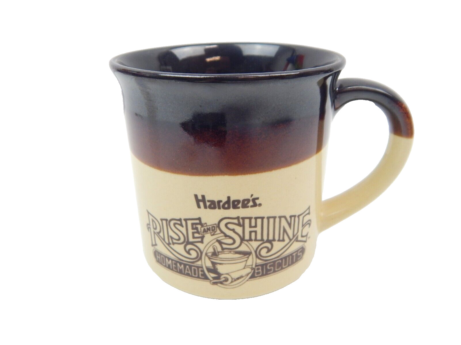 2J Hardee\'s Rise And Shine Homemade Biscuits Ceramic Coffee Mug Cup 1989