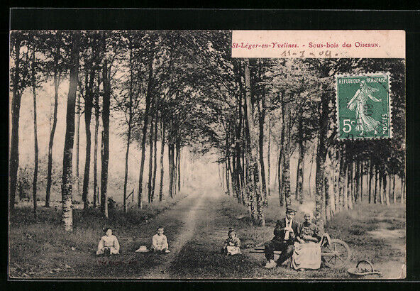 CPA St-Léger-en-Yvelines, Sous-bois des Oiseaux 1909 