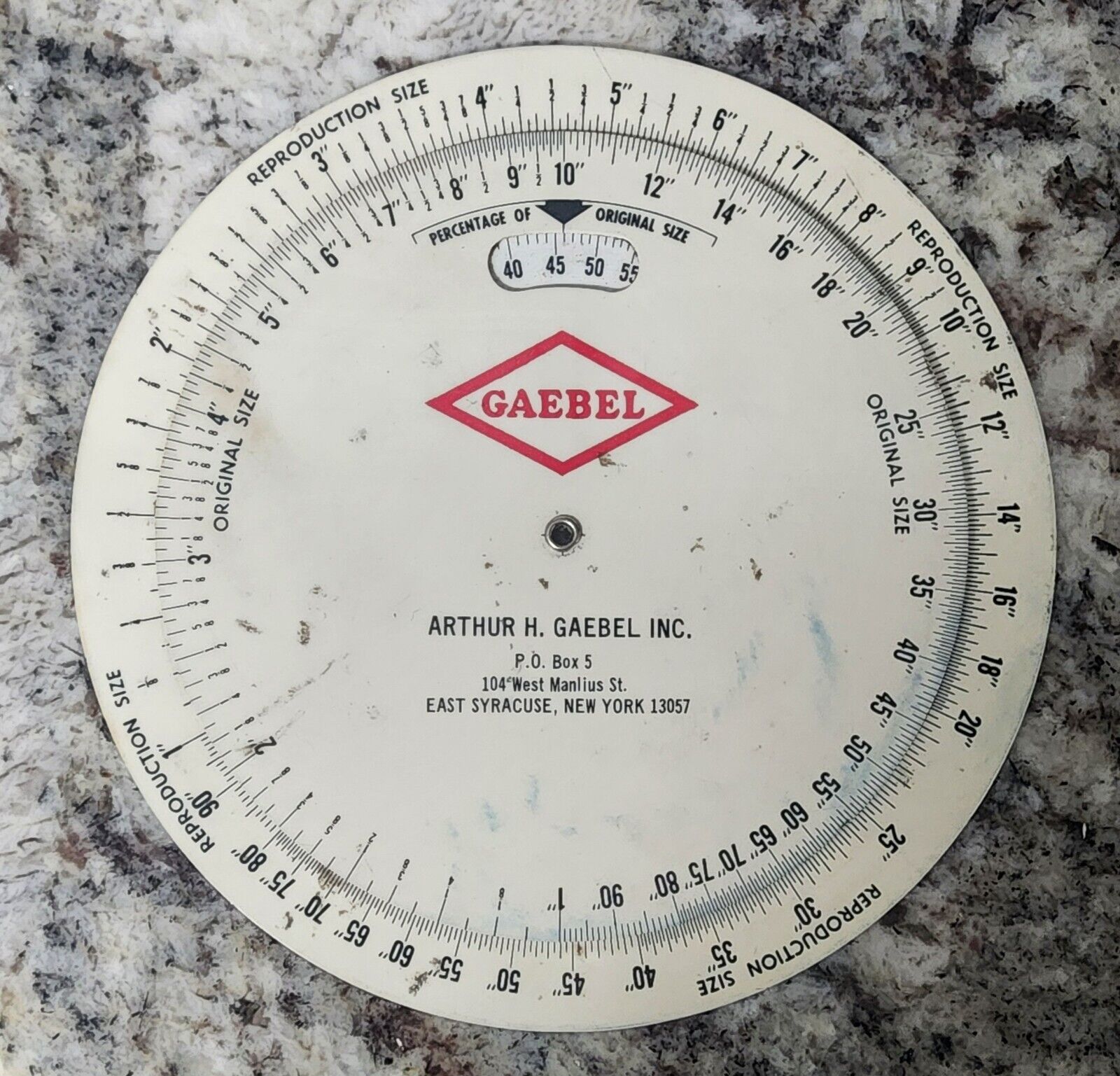 Vintage Slide Ruler ▪︎ Gaebel, Inc. Reproduction Enlargement  Proportions