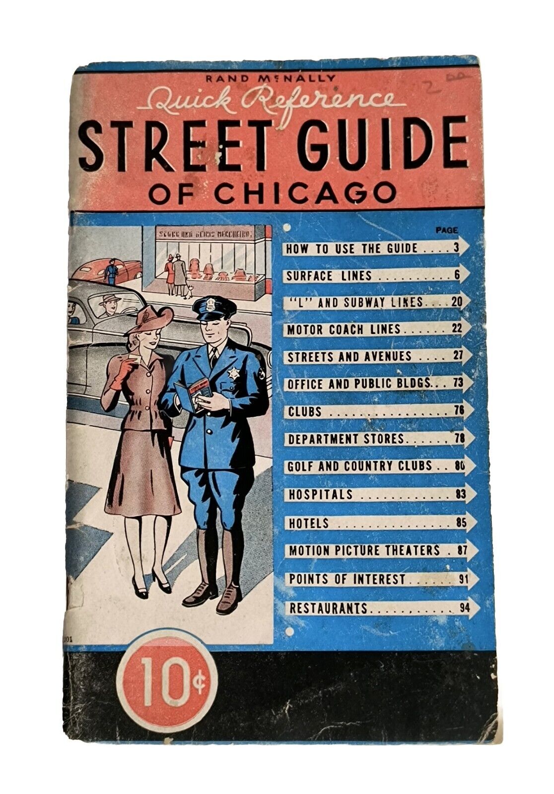 Vintage 1945 Rand McNally Quick Reference Street Guide Chicago IL Booklet L3