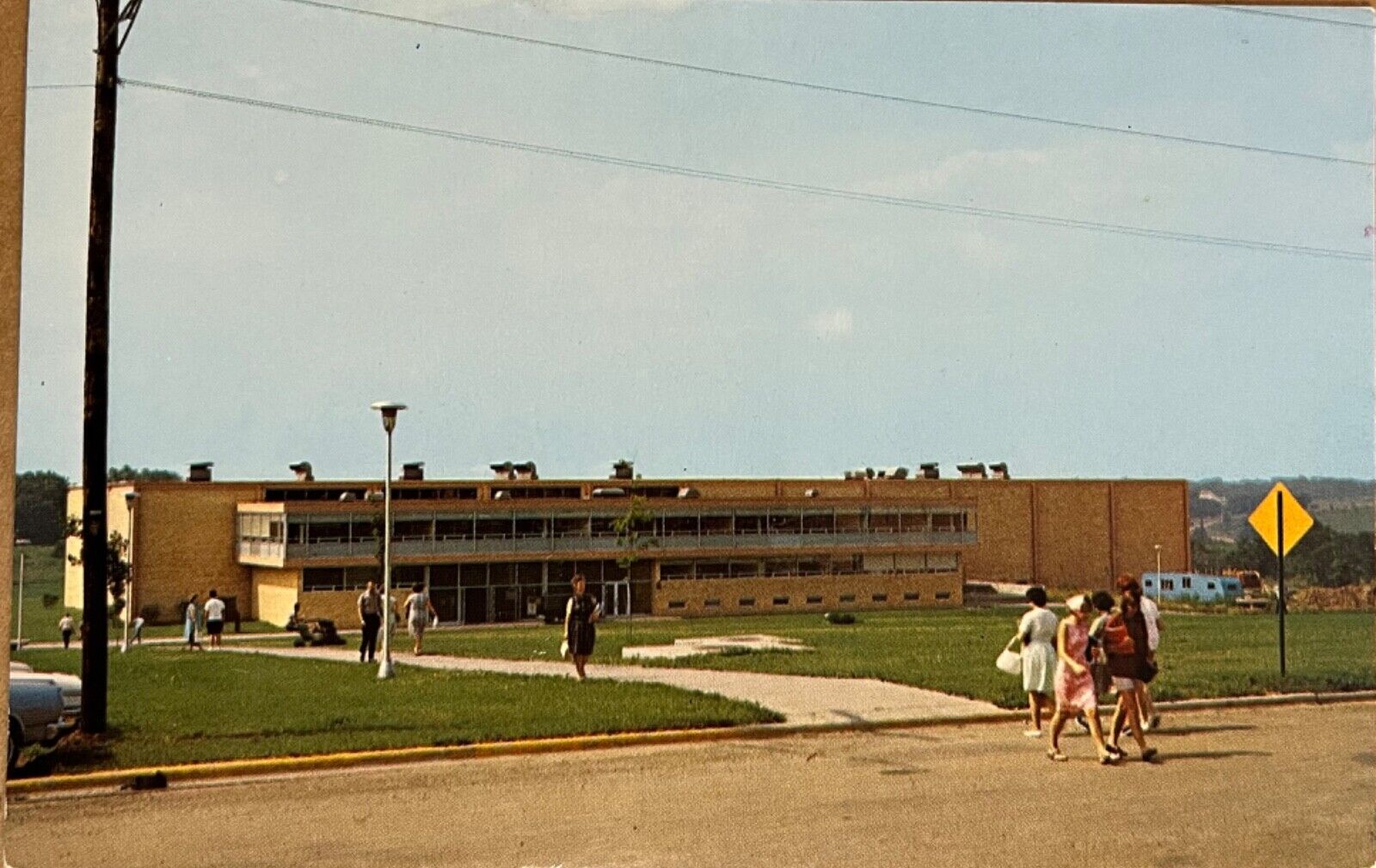 Platteville Wisconsin State University Field House Students Postcard c1960