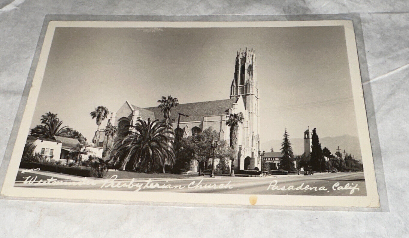 1949 RPPC Westminster Presbyterian Church Pasadena CA California Postcard Photo
