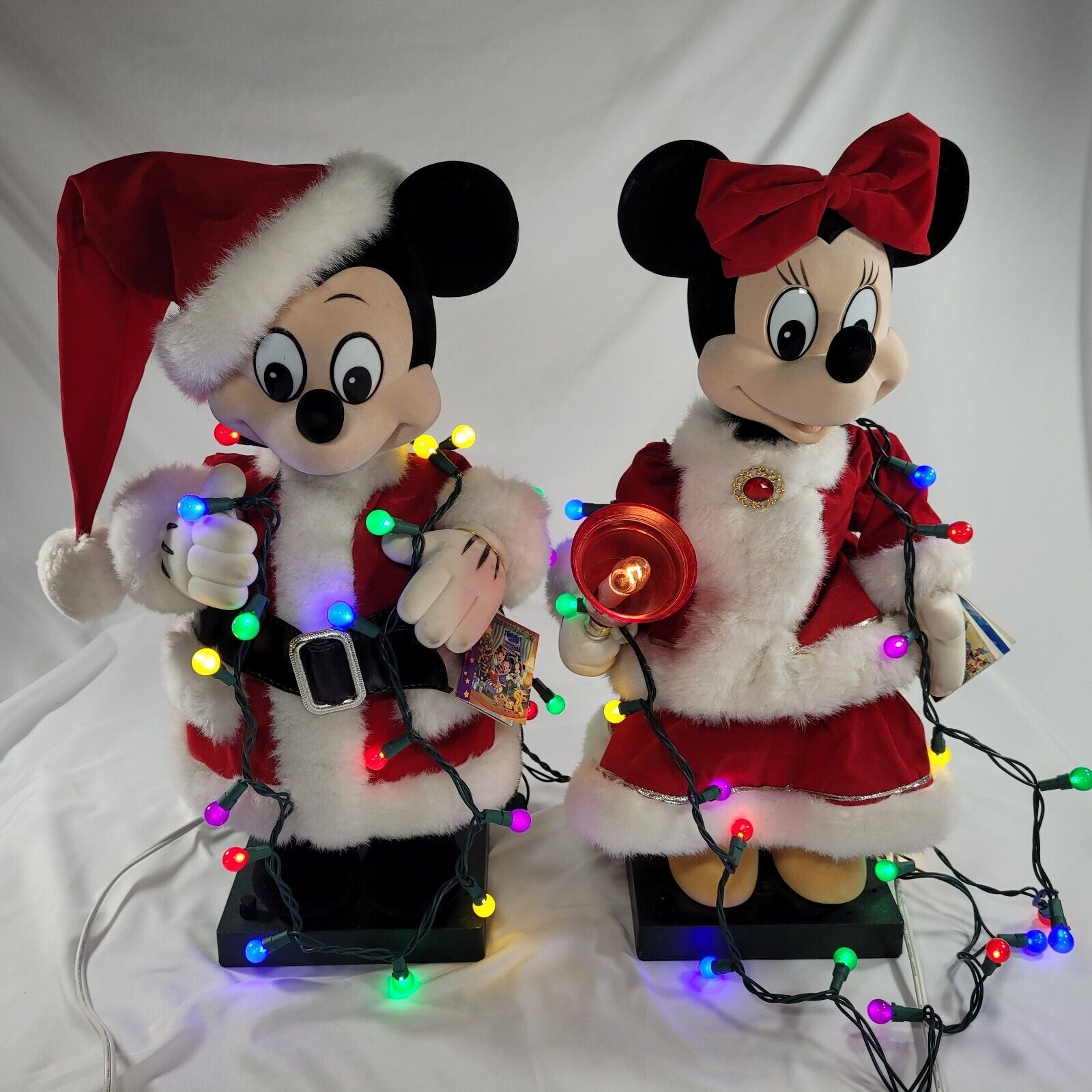 Telco Disney Mickey Minnie Mouse Santa Mrs. Claus Motionette Christmas SEE INFO