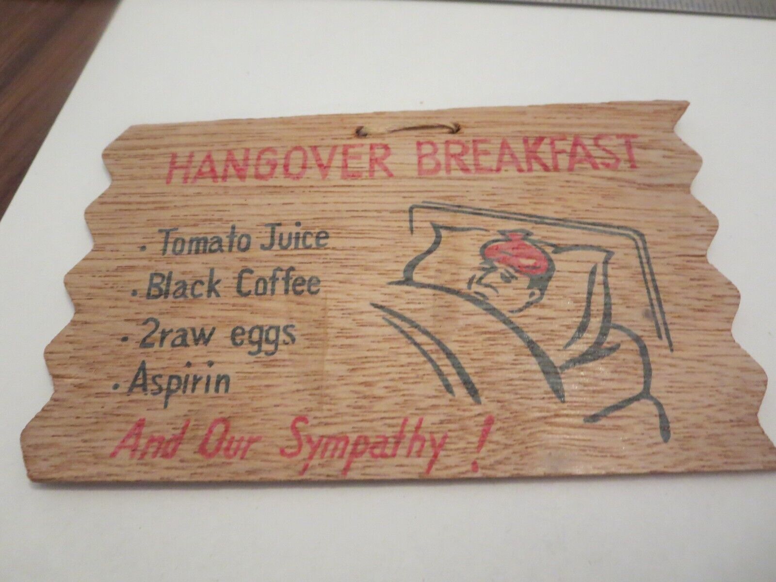 Vintage Wood Postcard- Handover Breakfast