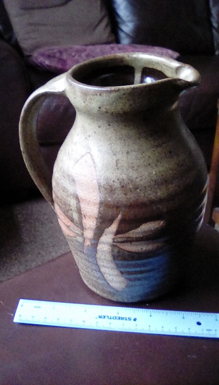 Vintage Colin Pearson? Studio Pottery Wax Resist Jug. 7\