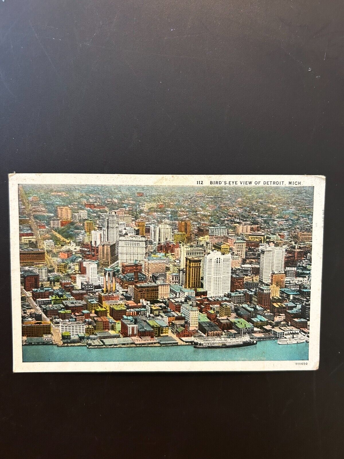 Bird\'s eye view of Detroit Michigan 1929 postcard