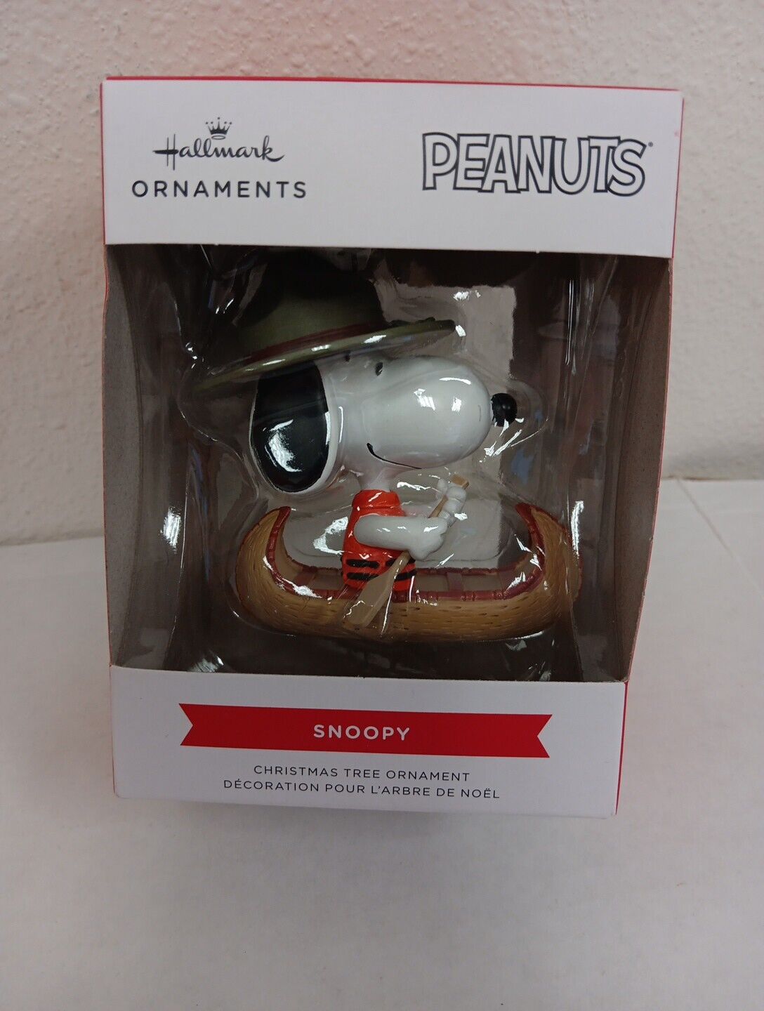 Snoopy In Canoe Christmas Tree Ornament NEW 2023 Peanuts Hallmark NIB