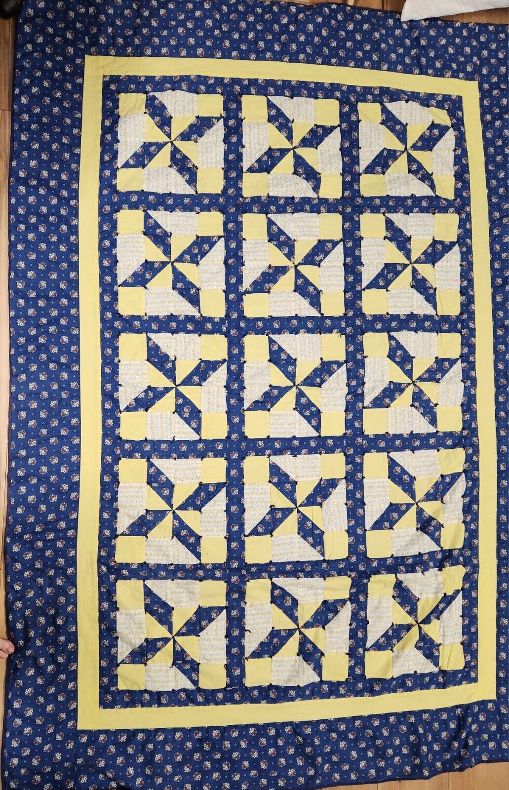 Vintage Handmade Twin Quilt 