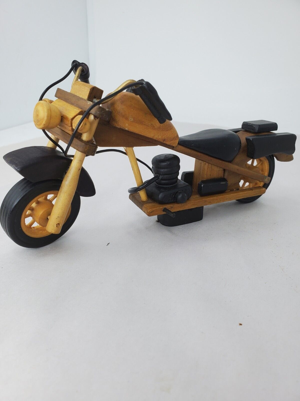 Handcrafted Wooden Decorative Harley Style Motorcycle Chopper Bike 
