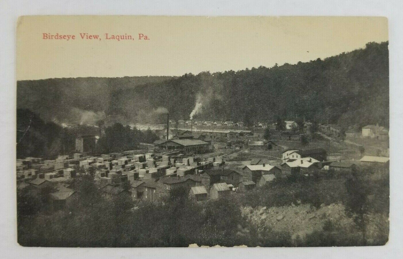 Postcard Birds Eye View Laquin Pennsylvania 1910  GHOST TOWN