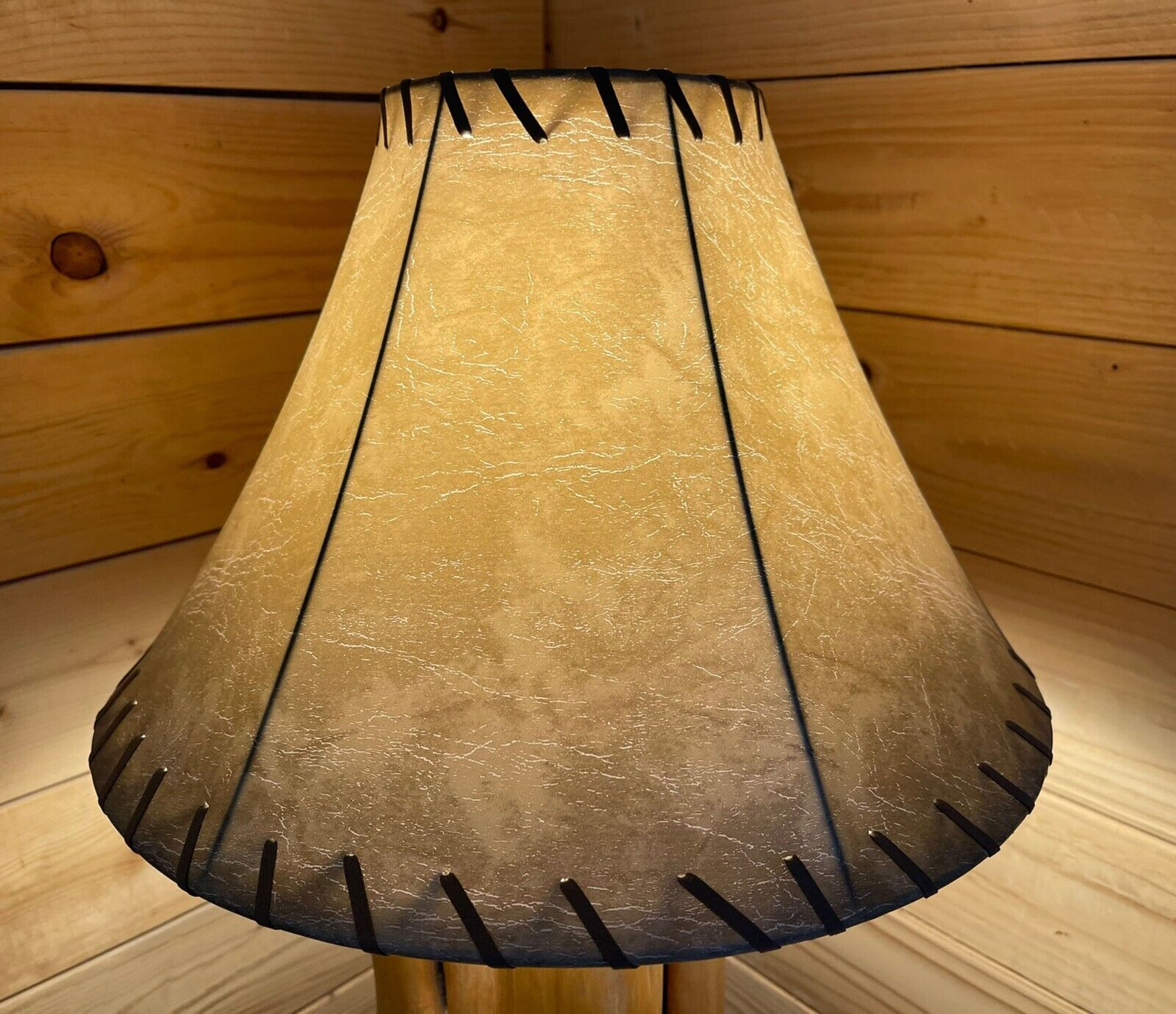 Rustic FAUX Leather Bell Lamp Shade - 16\