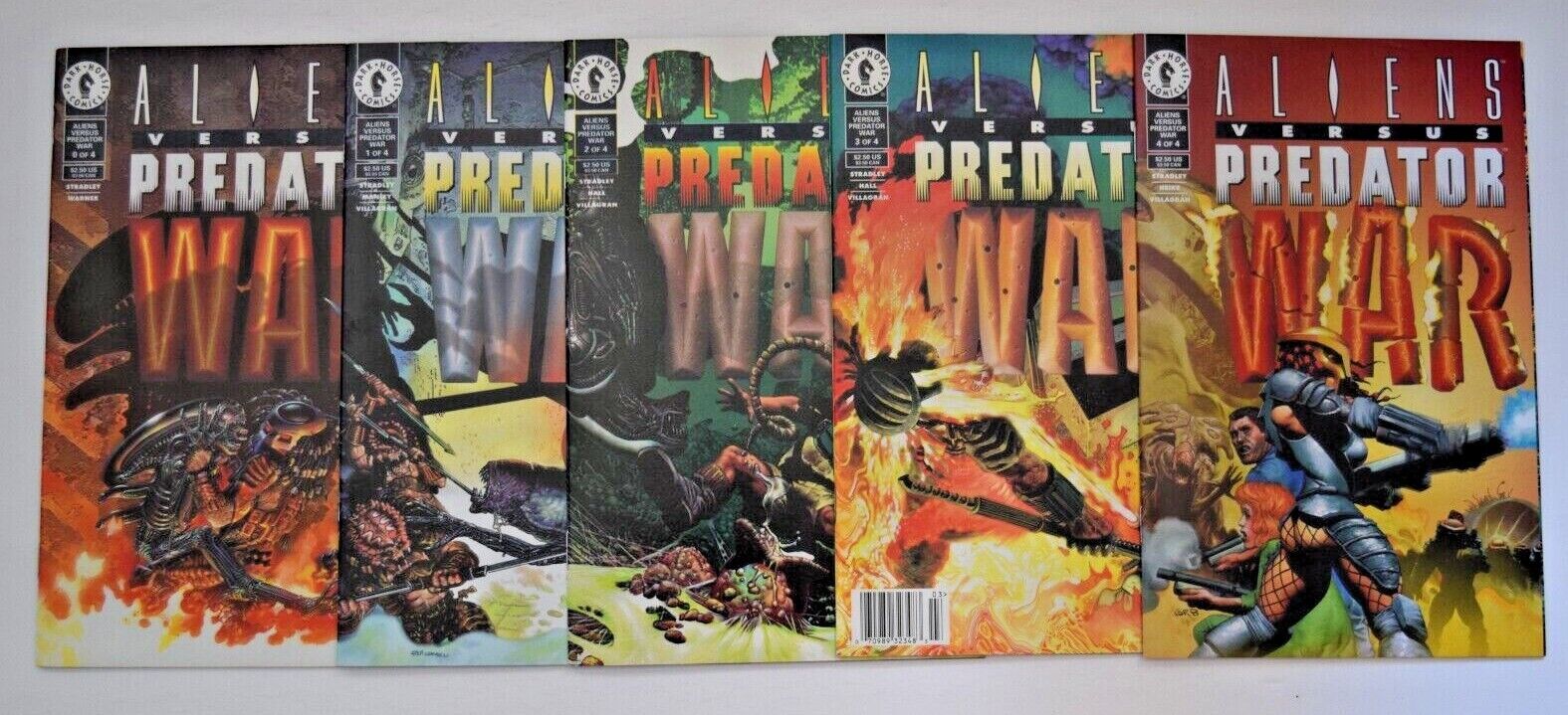 Aliens vs. Predator War (1995) 5 Issue Set 0-4 Dark Horse Comics