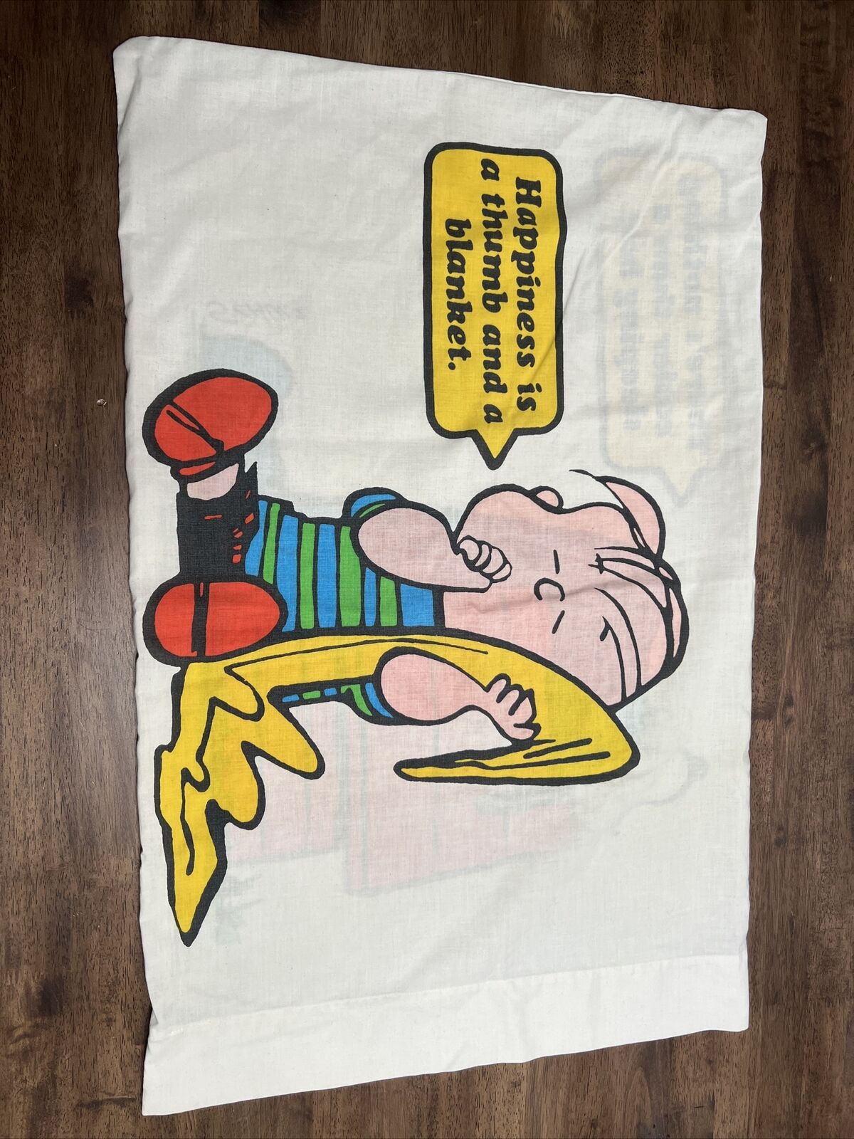 Vintage 1971 Charlie Brown Peanuts Snoopy & Linus Pillowcase 20\