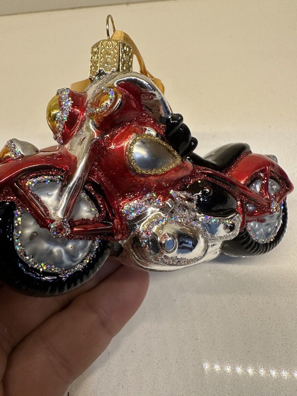 2004 Merck Family’s Old World Christmas Tree Motorcycle Red Bike Ornament