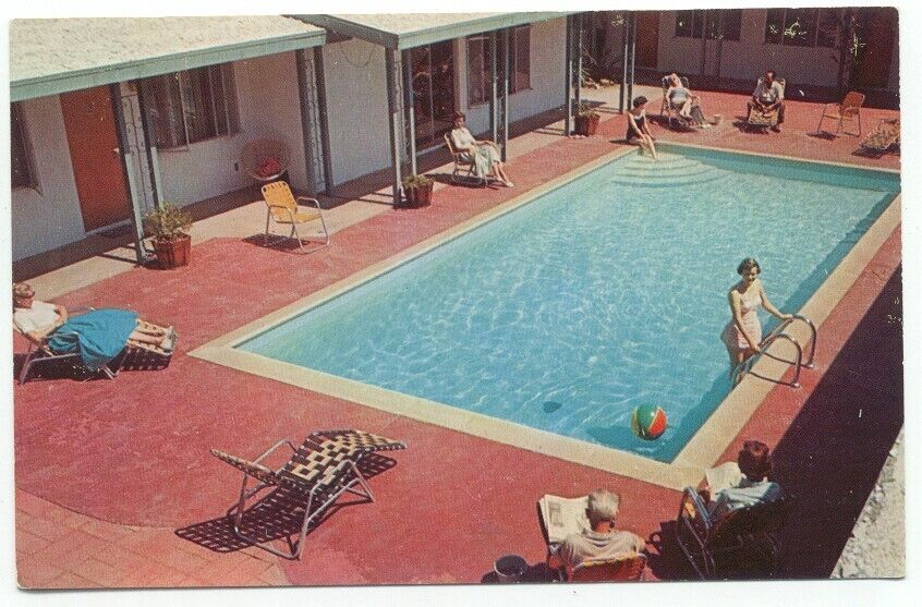 Desert Hot Springs CA Broadview Lodge Pool Vintage Postcard California