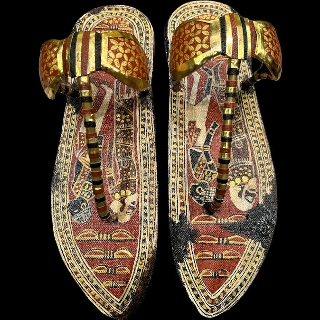 RARE ANCIENT EGYPTIAN ANTIQUITIES Golden King Tutankhamun Sandal Museum Piece BC