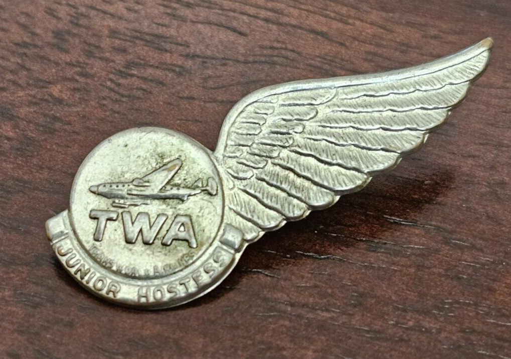 Vintage 1950s Trans World Airlines TWA Junior Hostess Wing Pin