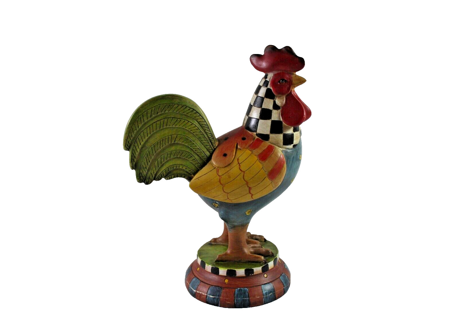 Tii Collections Colorful Rooster on a Pedestal