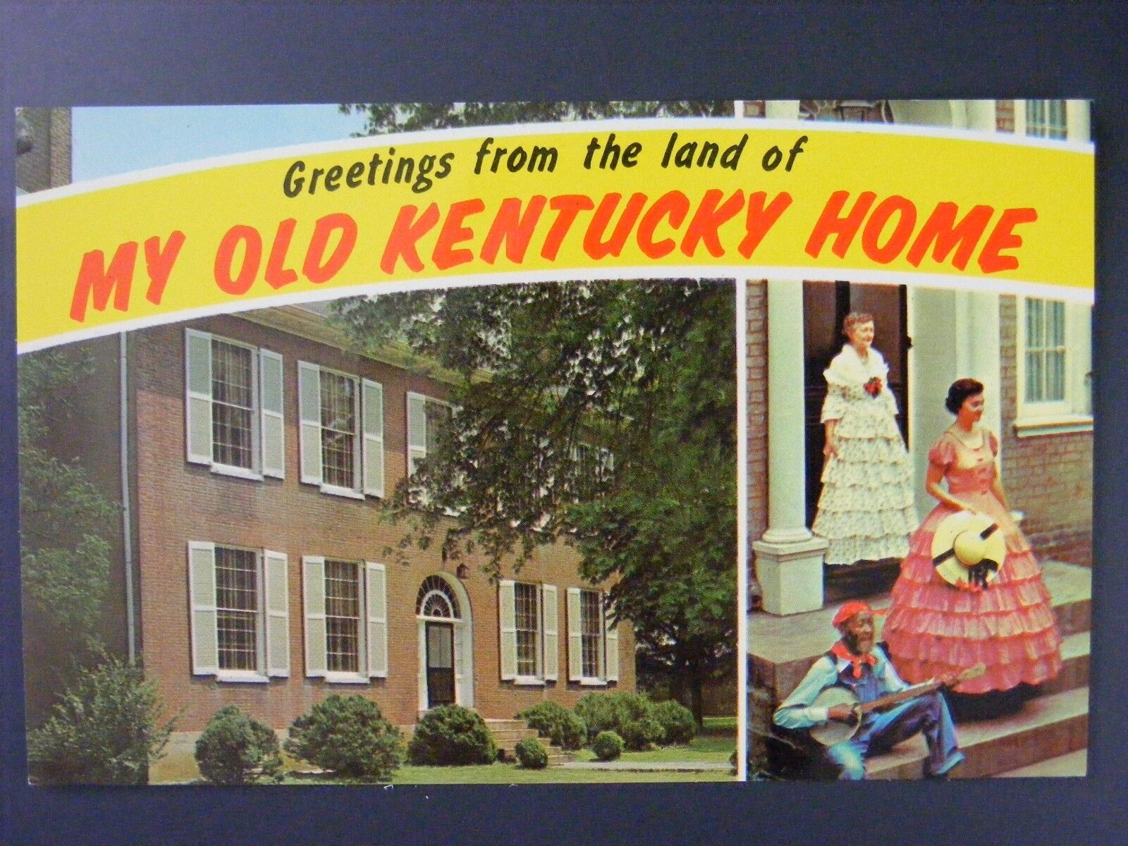 Greetings From The Land Of My Old Kentucky Home Vintage Chrome Postcard 1950s