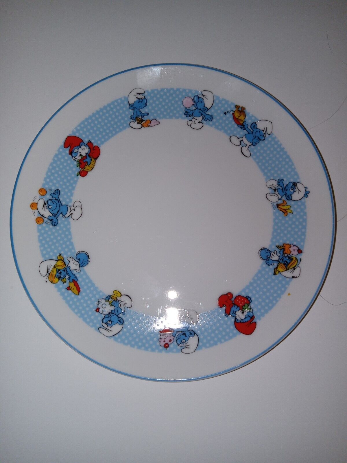 Peyo Wallace Berrie Smurfs Collectibles Plate 1982 Ceramic 8” Breakfast 