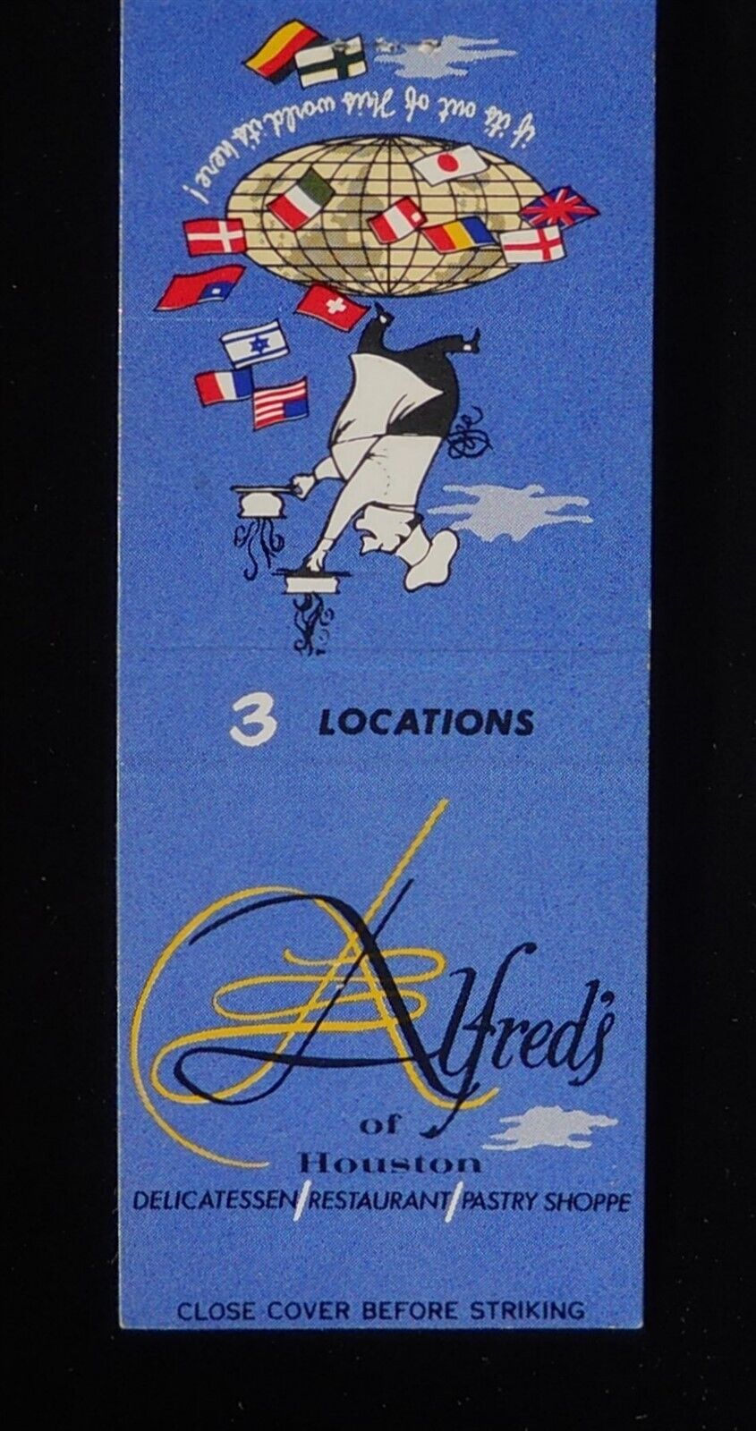 1960s Alfred's Delicatessen Restauarnt Pastry Shoppe 3 Locations Houston TX MB