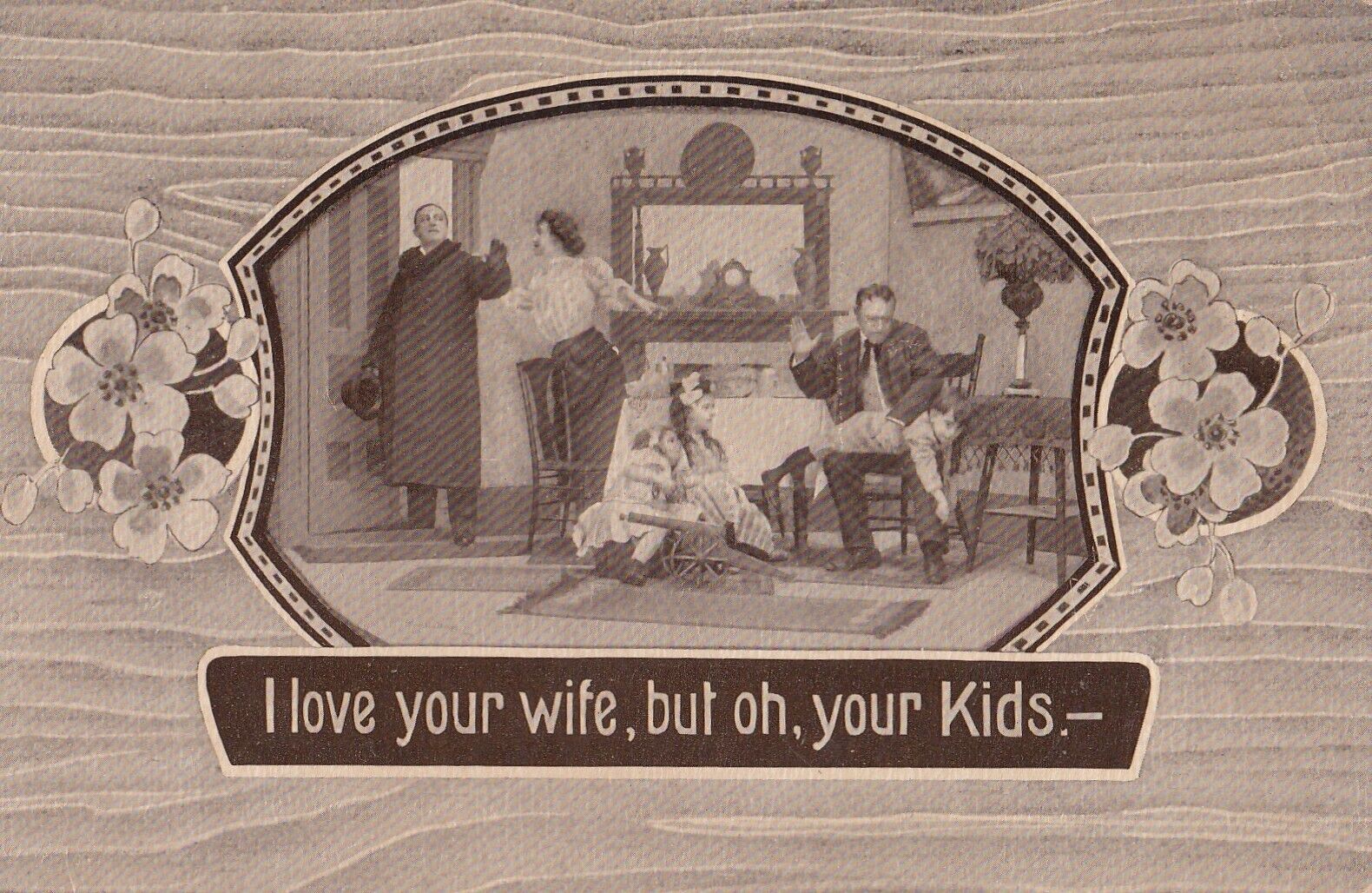 Antique Victorian Postcard Greeting Card Humor Marriage I Love Your Wife 1910 A0