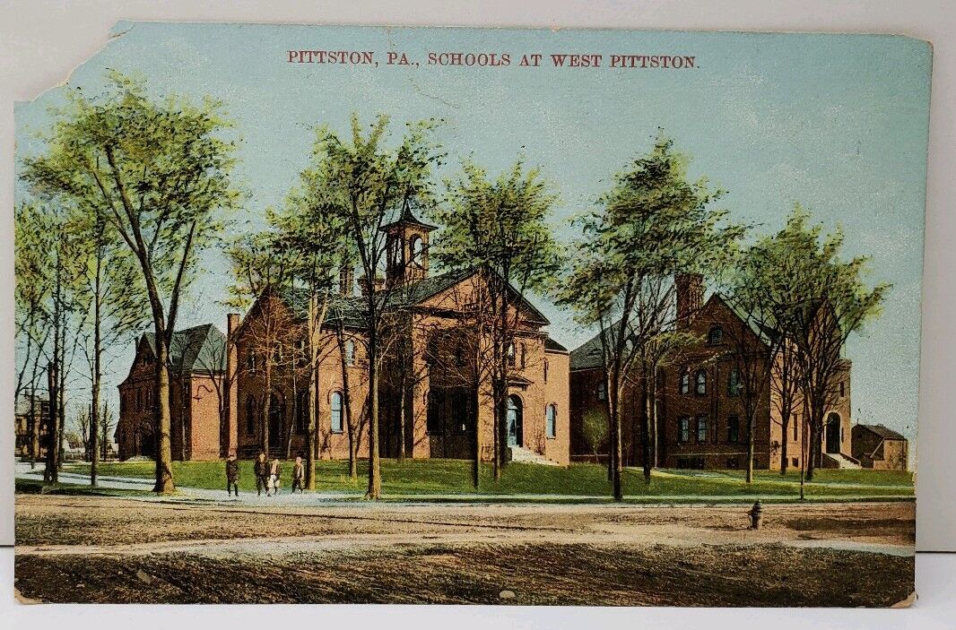 Pittston Pa SCHOOLS AT WEST PITTSTON Postcard E14