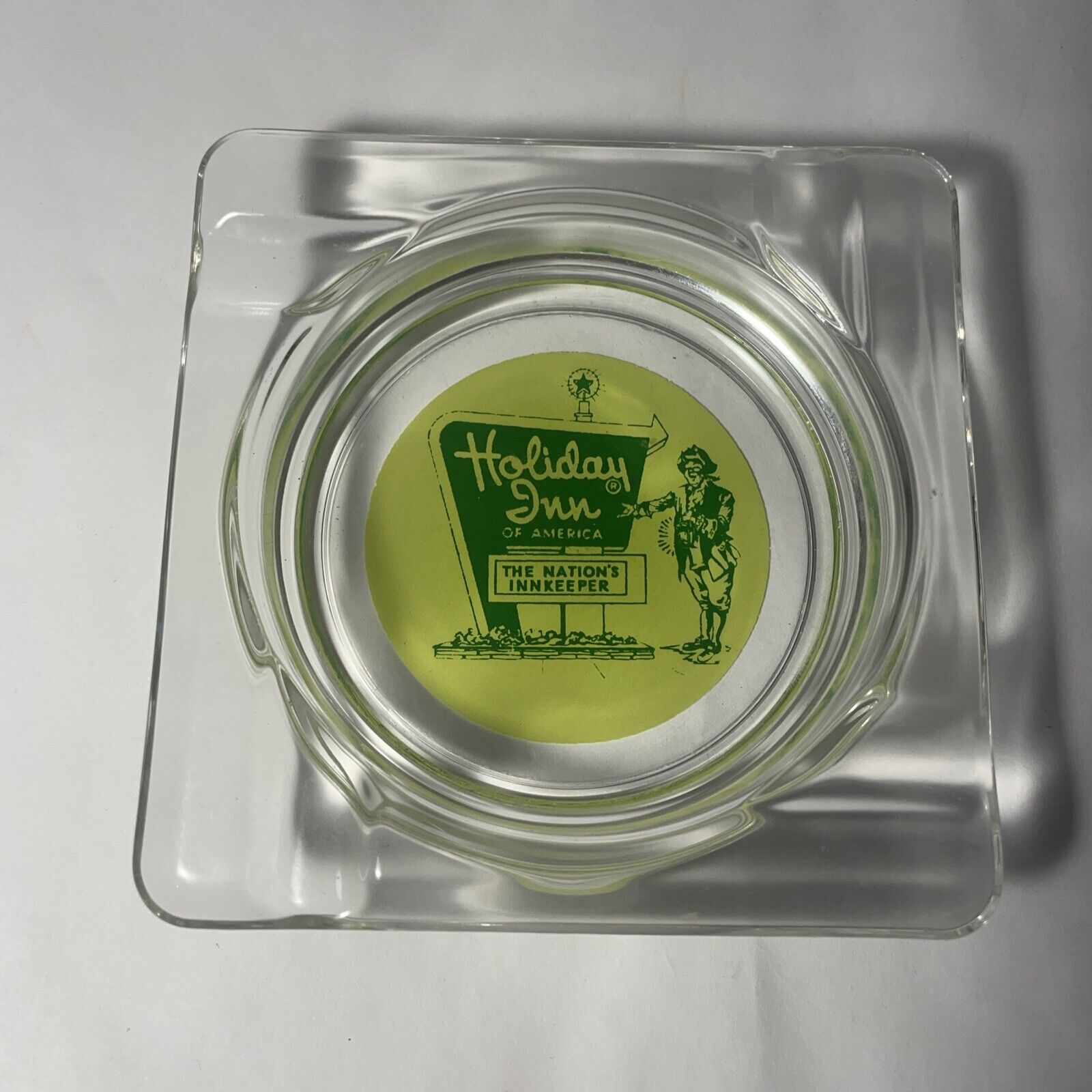 Holiday Inn Glass 4” Ashtray The Nations Innkeeper Vintage Advertising 4 Slots